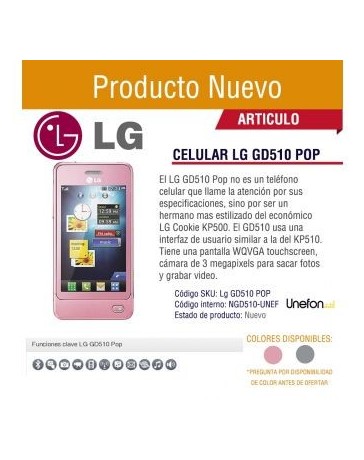 Reacondicionado Celular LG GD510 Para Compañía Unefon - Envío Gratuito