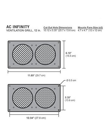 AC Infinity White Ventilation Grill 12 - Envío Gratuito