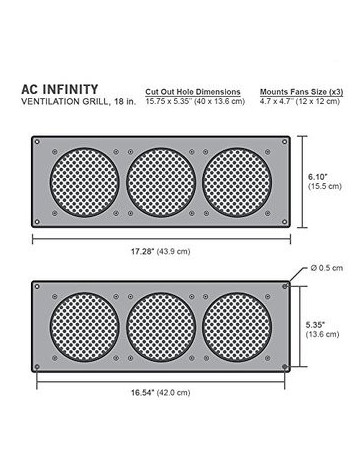 AC Infinity White Ventilation Grill 18 - Envío Gratuito