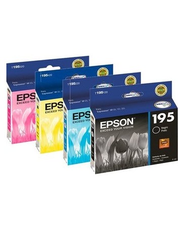 Tinta Epson T195 Ecotank Negro Cyan Amarillo y Magenta Epson - Envío Gratuito