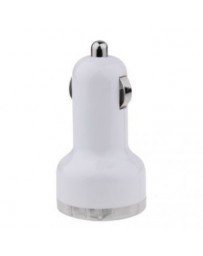 Cargador de Auto 2 Puertos USB Practico Diseño Ergonomico en Color Blanco - Envío Gratuito