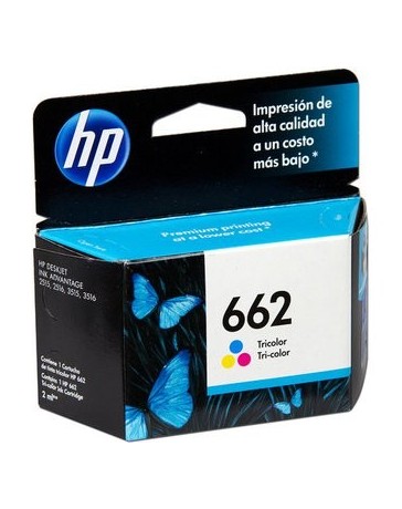 Cartucho de Tinta HP 662 Tricolor, Modelo, CZ104AL - Envío Gratuito