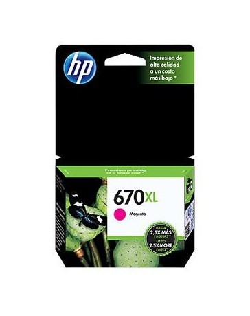 Cartucho Tinta Magenta HP Num 670xl Cz119al +C+ - Envío Gratuito