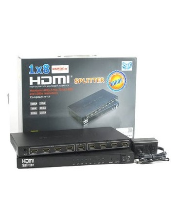 1x8 1 entrada 8 de salida del divisor de HDMI Audio Video 1080P - Envío Gratuito