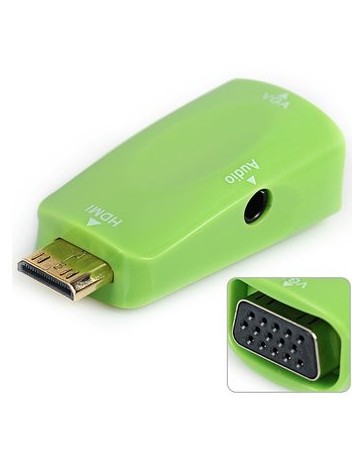 Adaptador HDMI Mini A VGA Y Adaptador De Audio-Verde. - Envío Gratuito