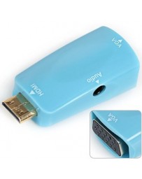 Adaptador HDMI Mini A VGA Y Adaptador De Audio-Azul. - Envío Gratuito