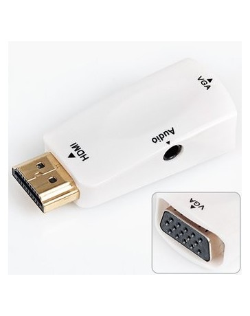 Adaptador HDMI A VGA Y Adaptador De Audio-Blanco. - Envío Gratuito