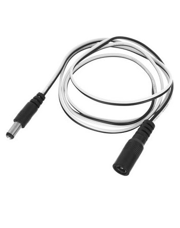 C.C. 5.5 x 2.1mm Cable macho a hembra extensión - negro + blanco - Envío Gratuito