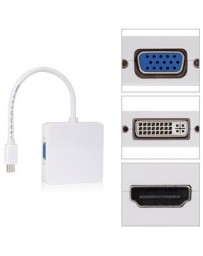 3 En 1 Mini Display Port 1.1a DP Thunderbolt A DVI VGA Adaptador - Envío Gratuito