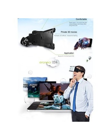 Gafas Realidad Virtual 3D Video Glasses For 4-6 Inch Smartphones-Negro - Envío Gratuito