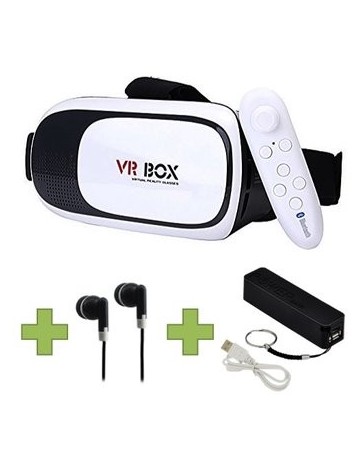 Lentes Realidad Virtual 3D 360 + Control BlueTooth + Cargador Celular - Envío Gratuito