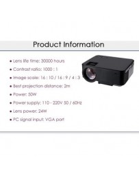 Proyector RUISHIDA M1 Portable 1500 Lumens 800x480 - Envío Gratuito