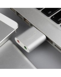 ER USB7.1 tarjeta de sonido tarjeta de sonido externa de aluminio - Envío Gratuito