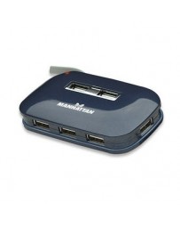 Nuevo Manhattan Hub USB 2.0, 7 Puertos, Azul, con Fuente - Envío Gratuito