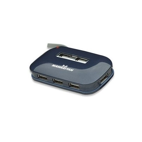 Nuevo Manhattan Hub USB 2.0, 7 Puertos, Azul, con Fuente - Envío Gratuito