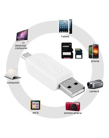 EB El Lector Otg Para Ordenadores Y Teléfonos Móviles-Blanco - Envío Gratuito