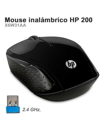 Mouse Inalambrico Hp 200 Optico 1000dpi Negro X6w31aa - Envío Gratuito