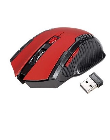 Mouse Inalámbrico Con 6 Botones USB 2.4GHz-Rojo - Envío Gratuito