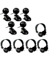 Kit Ciber Camaras Web Diademas Acteck Economica Hifi Negro - Envío Gratuito