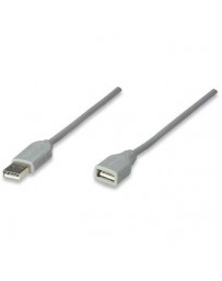 Cable Usb Extension 3.0 Mts Manhattan, Gris - Envío Gratuito