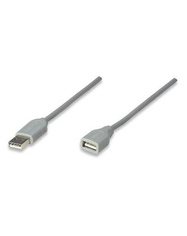 Cable Usb Extension 3.0 Mts Manhattan, Gris - Envío Gratuito