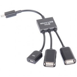 HUB MICRO USB OTG CON 2 PUERTOS USB2.0 - Envío Gratuito