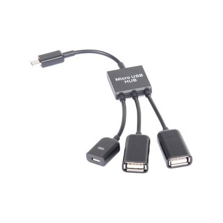 HUB MICRO USB OTG CON 2 PUERTOS USB2.0 - Envío Gratuito