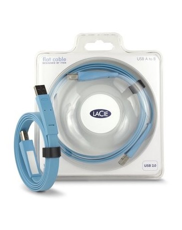 Cable USB 2.0 A To B LaCie Flat- Azul - Envío Gratuito