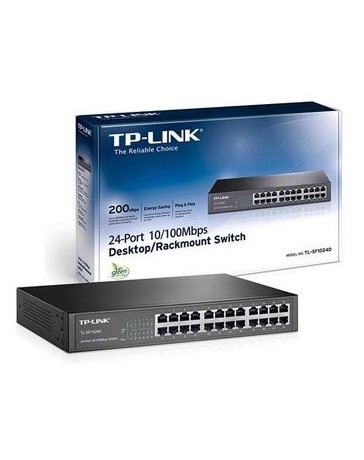 24 Puertos TP-LINK TL-SF1024D 10/100 Mbps Desktop/Rackmpunt No Administrable. - Envío Gratuito