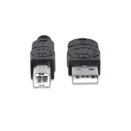 Cable USB Manhattan 393737 V2.0 A-B 1.8m-Negro - Envío Gratuito