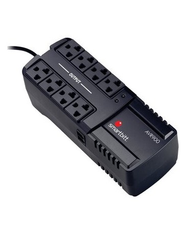 Regulador SmartBitt SBAVR900 8 contactos 900VA-450W-Negro - Envío Gratuito