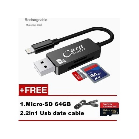USB OTG Data Cable De Carga Para IPhone IPad Memory SD - Envío Gratuito