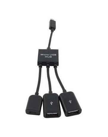 BSTUO OTG Micro USB HUB 3-en-1 Micro Hub USB Adaptador macho a hembra - Envío Gratuito