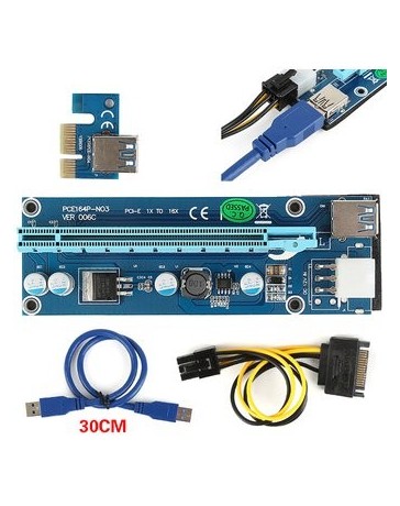 USB3.0 PCI-E Express 1x A 16x Extensor Riser Adaptador - Envío Gratuito