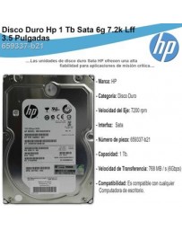 Disco Duro Hp 1 Tb Sata 6g 7.2k Lff 3.5 Pulgadas 659337-b21 - Envío Gratuito