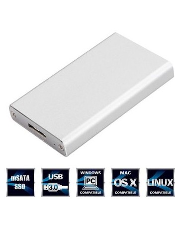 Caso de aleación de aluminio mSATA SSD externo a 3.0 caja - Envío Gratuito