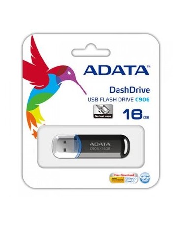 ADATA MEMORIA USB 2.0 16GB FLASH DRIVE C906 NEGRO - Envío Gratuito