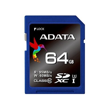 Memoria Adata Asdx64Gui3Cl10-R Sdxc Uhs-I Cl3 64Gb - Envío Gratuito