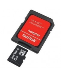 Memoria Usb Flash Sandisk 8Gb Mirco Sdhc Clase 4 Adaptador - Envío Gratuito