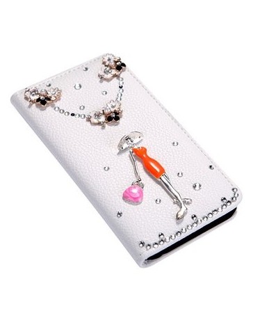 Tapa Cuero Bling Flor Monedero Funda Con Agarradera - Envío Gratuito