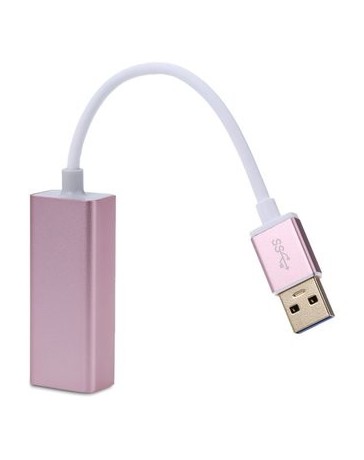 Adaptador USB 3.0 HUB Gigabit Ethernet De Alta Velocidad-Rosado Oro - Envío Gratuito