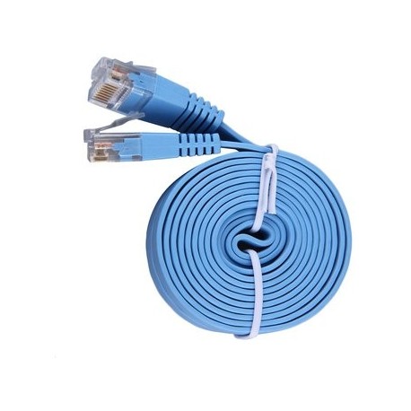 ER 8P8C cable plano chapado en oro 2M-Blue. - Envío Gratuito