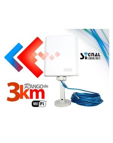 Antena Panel Wifi Red Signal King Sk 10tn 3 Km - Envío Gratuito