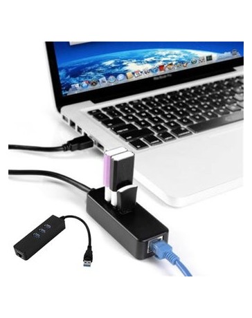 ER 3 puertos USB 3.0 HUB con RJ45 Gigabit Ethernet Adapter - Envío Gratuito