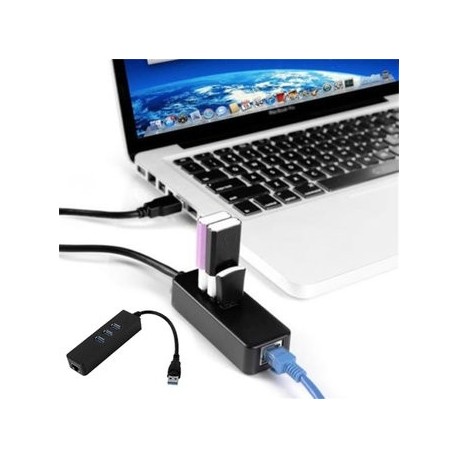 EH 3 puertos USB 3.0 HUB con RJ45 Gigabit Ethernet Adapter - Envío Gratuito