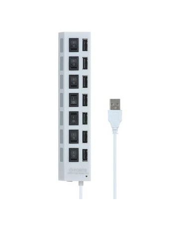 7-Port Hub USB 2.0 de alta velocidad con interruptor independiente - Envío Gratuito