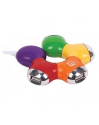 Hub USB Flor Multi Manhattan 161053 4 Puertos USB +C+ - Envío Gratuito