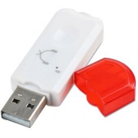 Adaptador Receptor USB Oem Audio Bluetooth-Blanco Con Rojo. - Envío Gratuito