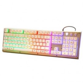 LeiJie K38 Teclado USB Cableado para LOL_-WHITE & GOLDEN - Envío Gratuito