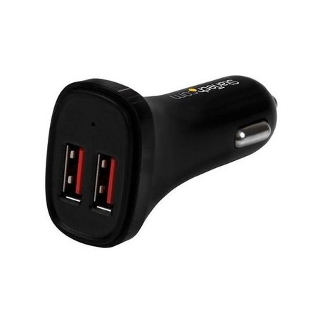 CARGADOR DE COCHE USB DOS PUERTOS 24W 4.8A NEGRO - Envío Gratuito